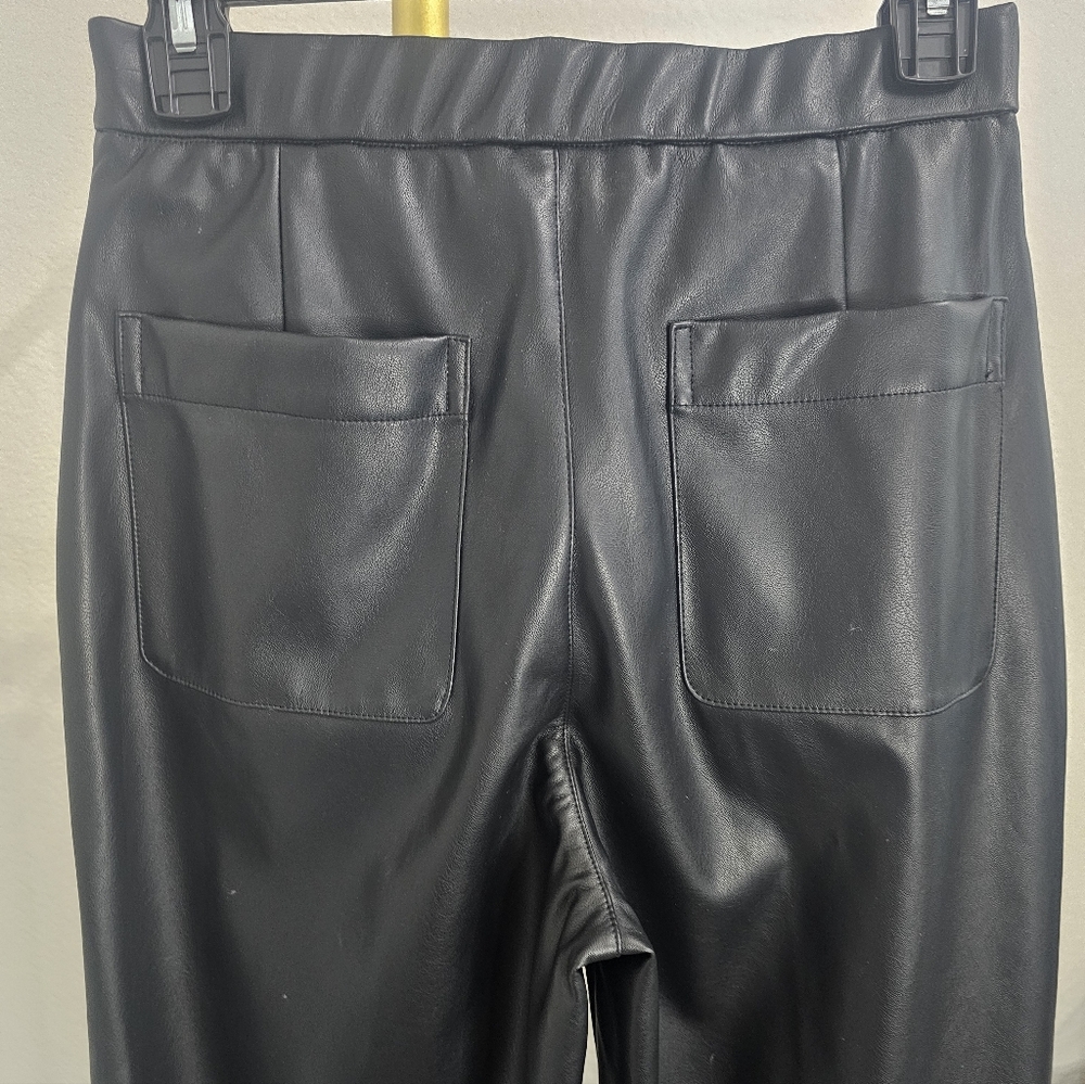 BCBG New York Wide Leg Vegan Leather Cropped Pants NWT $98 - Picture 4 of 5